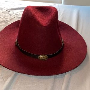 Fedora burgundy hat